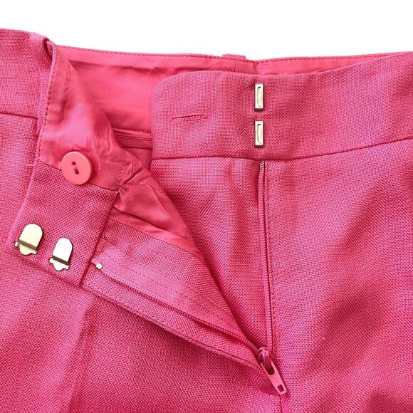 Diane Von Furstenberg Women Linen-Like Cropped Tapered Pants Trousers Pink - Picture 13 of 16